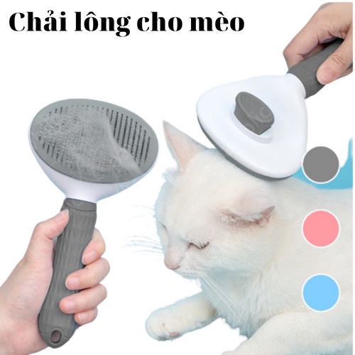 Lược chải lông làm đẹp cho thú cưng, loại bỏ lông thừa, bọc silicon an toàn cho thú cưng
