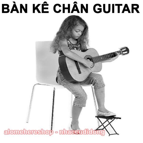 Bàn kê chân đánh guitar dễ dàng gấp gọn có thể tận dụng làm ghế sub linh hoạt