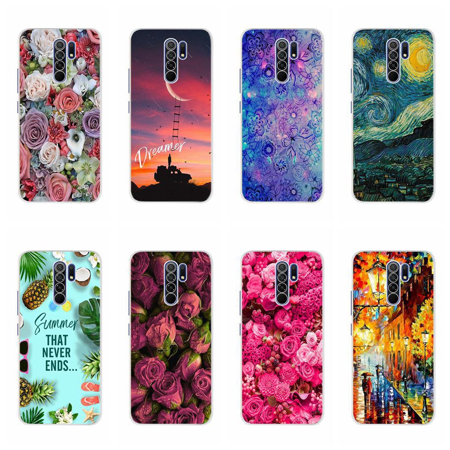 Xiaomi Redmi 9 Case Clear Silicone TPU Printed Back Cover Xiomi Redmi 9 Redmi9 Cartoon Soft Phone Protective Case