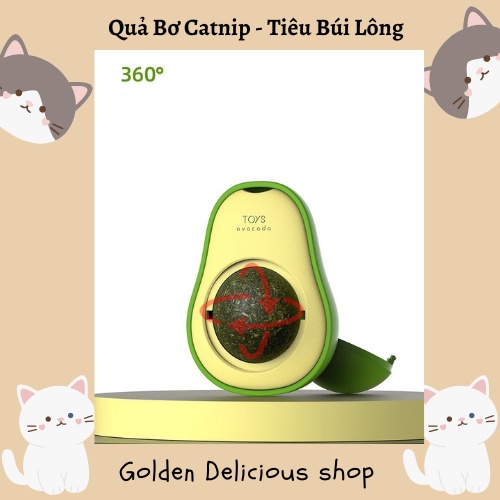 Quả Bơ CatNip Gắn Tường Xoay 360 - Đồ Chơi Ăn Vặt Giúp Mèo Tiêu Búi Lông - Dạ Dày Khỏe Mạnhcó - Có Lõi Thay Thế