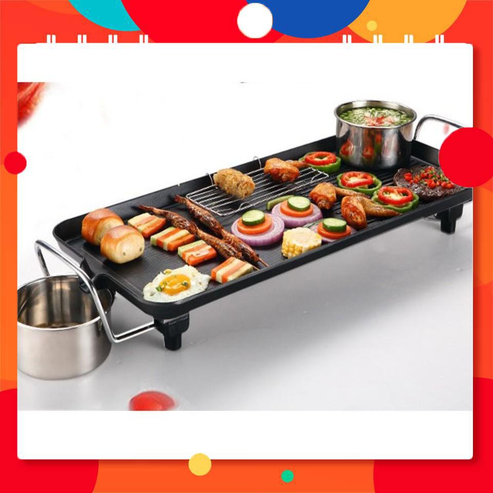 Ảnh thật Bếp nướng điện BBQ không khói mặt chảo chống dính cỡ nhỏ và vừa, thích hợp cho gia đình 3 - 8 người sử dụng