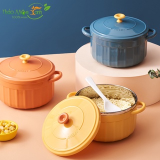 Bát úp mỳ lõi inox giữ nhiệt có quai cầm tô đựng thực phẩm an toàn