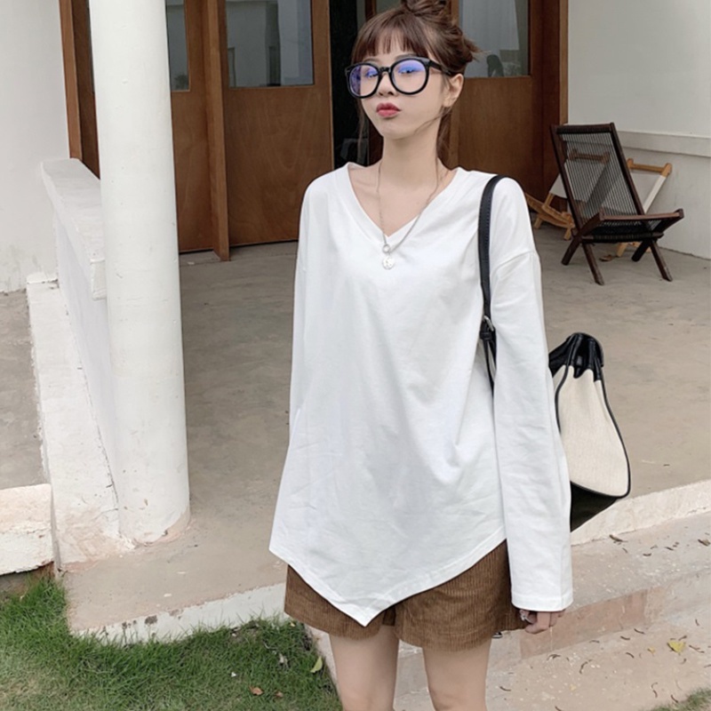 Áo thun tay dài cổ tròn thiết kế độc đáo cho nữ