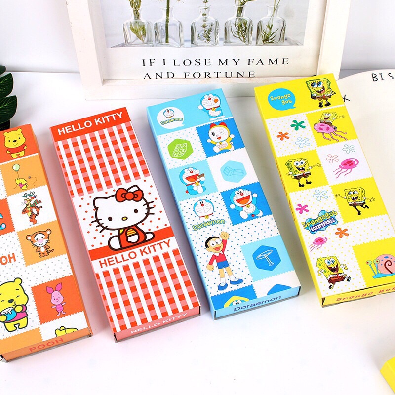 Bộ muỗng thìa và đũa inox 2 chi tiết Doraemon Kitty dễ thương cho bé tập ăn dặm