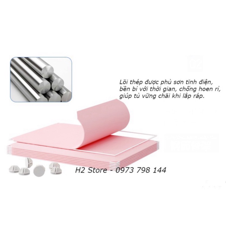 TỦ LẮP GHÉP BẰNG NHỰA 6 Ô + 2 Ô NHỎ CỬA KHỦNG LONG DỄ THƯƠNG ĐỂ QUẦN ÁO ĐA NĂNG THÔNG MINH sâu 47cm