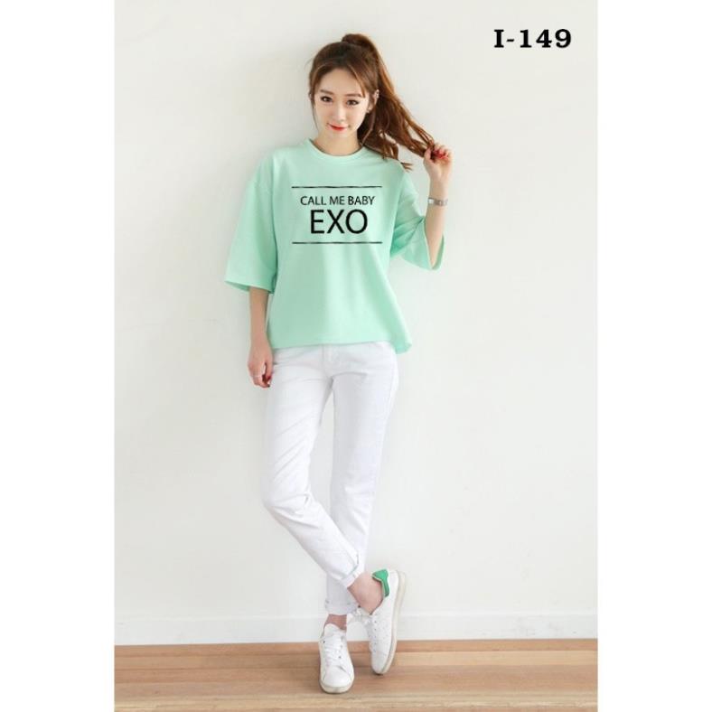 Áo thun nữ tay lỡ form rộng Hàn Quốc Call me baby EXO vải dày mịn