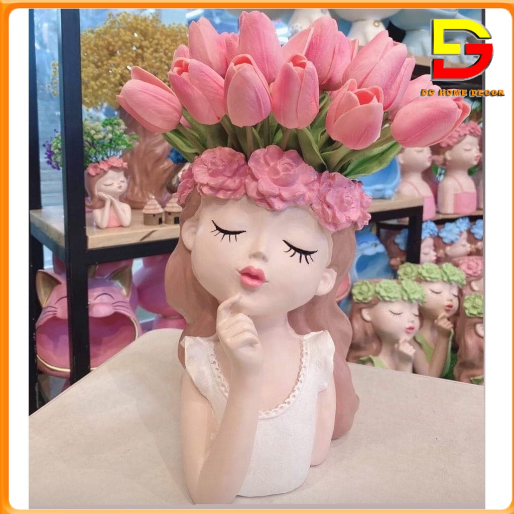 Bình Hoa Cô Gái Lọ Hoa Để Bàn Phòng Khách Kệ TiVi Cắm Sẵn Nhiều Mẫu Decor Trang Trí Nhà Cửa DG-167