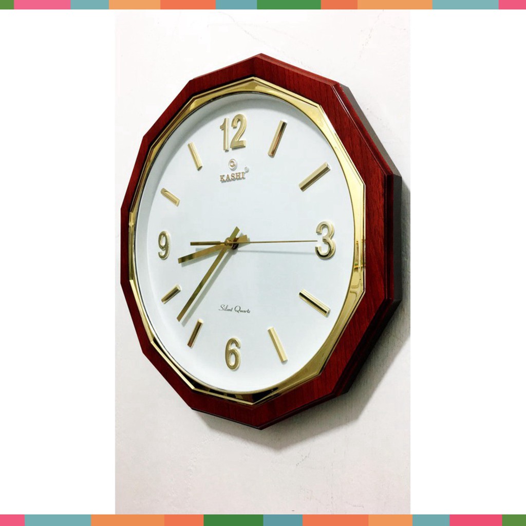 Đồng hồ treo tường K107 kim trôi chạy êm , tặng pin panasonic