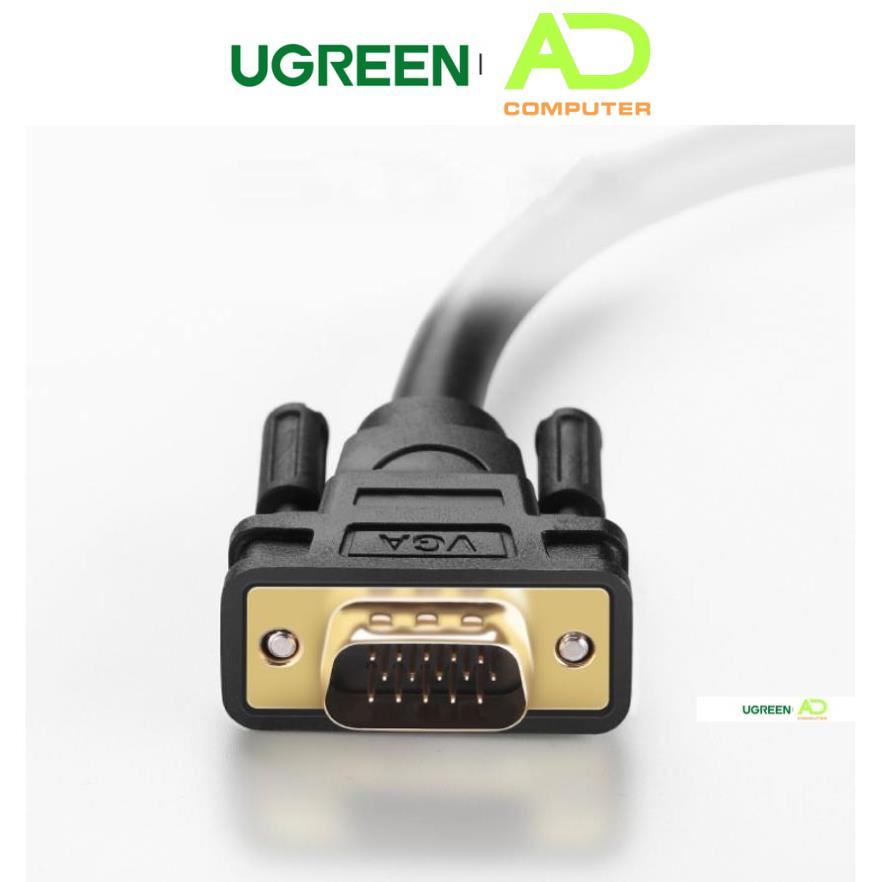 Dây cáp kết nối VGA HDB 15 đực sang HDB 15 đực UGREEN VG101 - Hàng phân phối chính hãng - Bảo hành 18 tháng