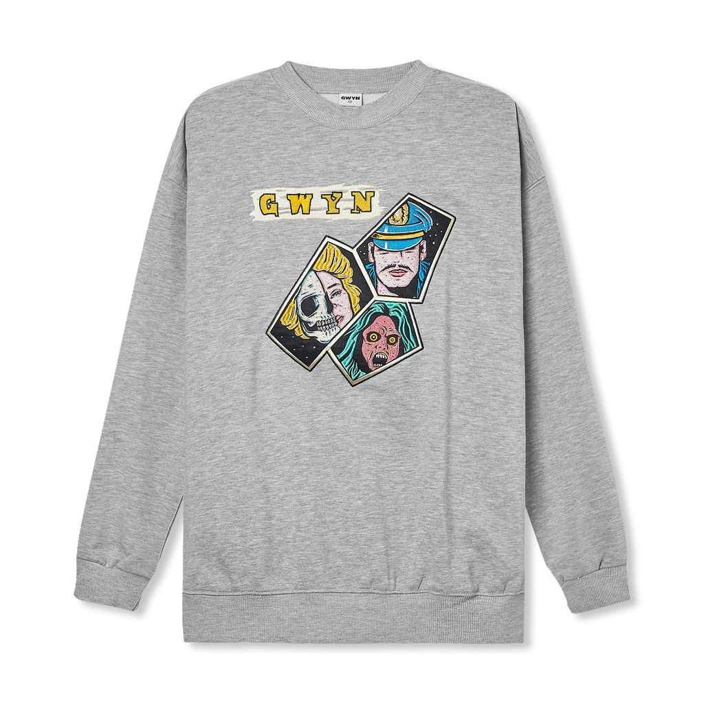 Áo sweater unisex form rộng GWYN CARTOON CREWNECK SWEATSHIRT
