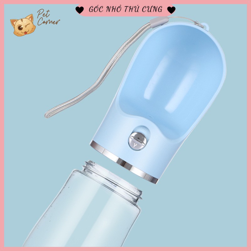 [Siêu gọn nhẹ] Bình nước cầm tay cho thú cưng 550ml (Bình nước di động mang đi du lịch cho chó mèo)