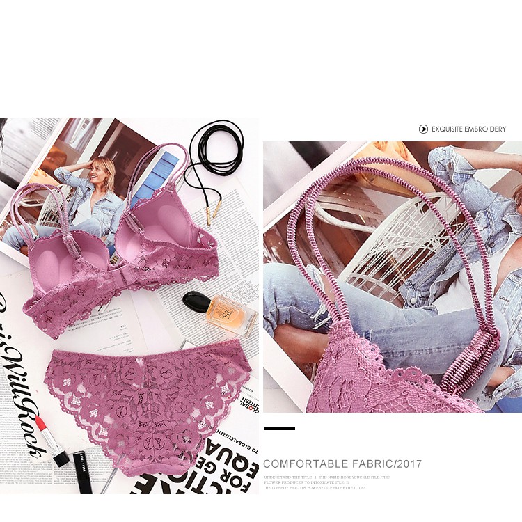 Bộ đồ lót phối ren VARSBABY kiểu dáng quyến rũ thời trang