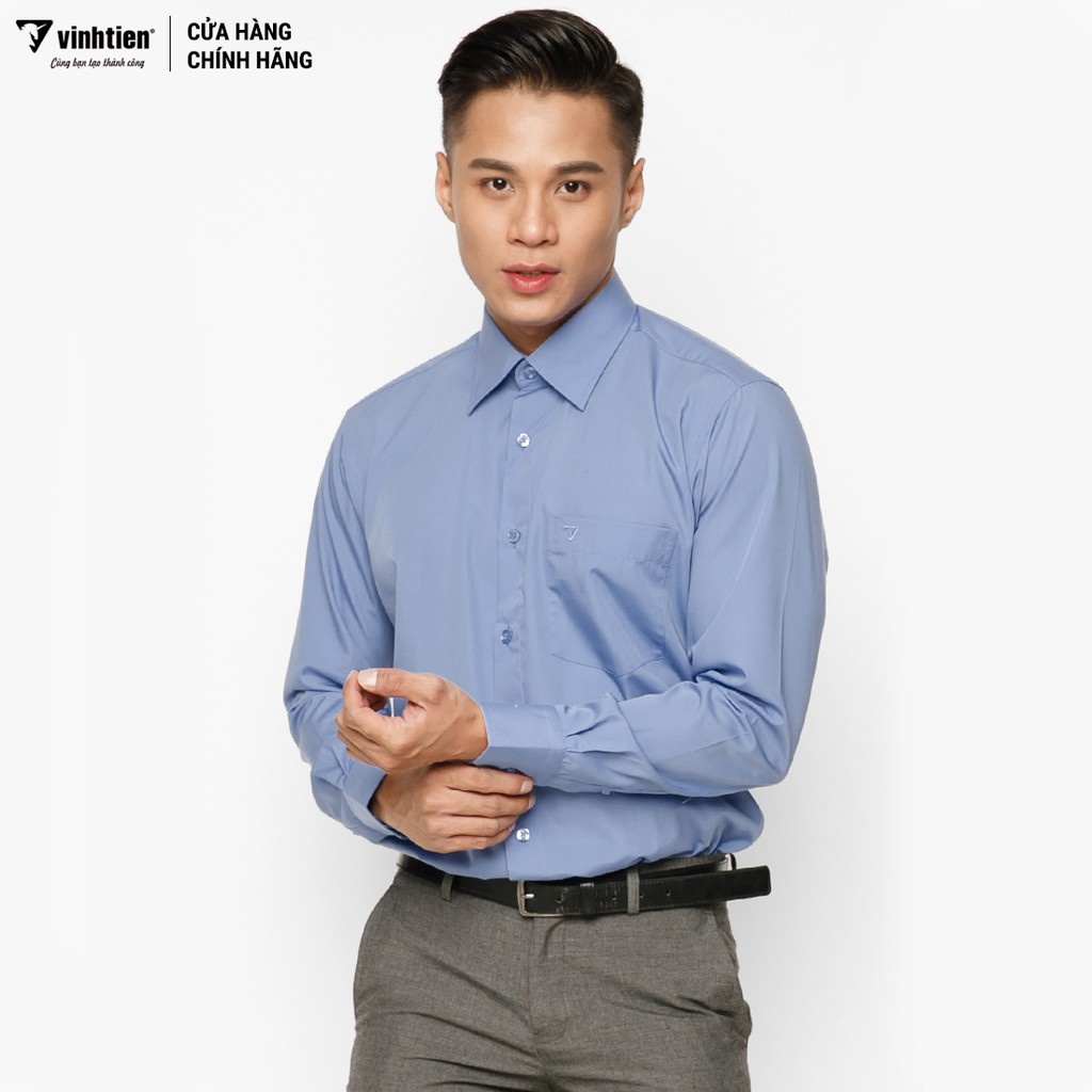 Áo Sơ Mi Dài Tay Màu Vải TC Regular Fit 325 Vĩnh Tiến - VM5-G508