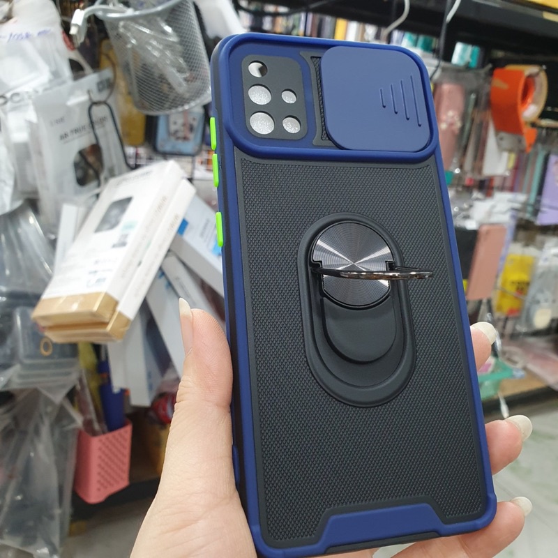 Ốp Samsung A51,A71 dẻo dày chống sóc tốt,viền ốp màu,nắp trượt bảo vệ camera,kèm iring.