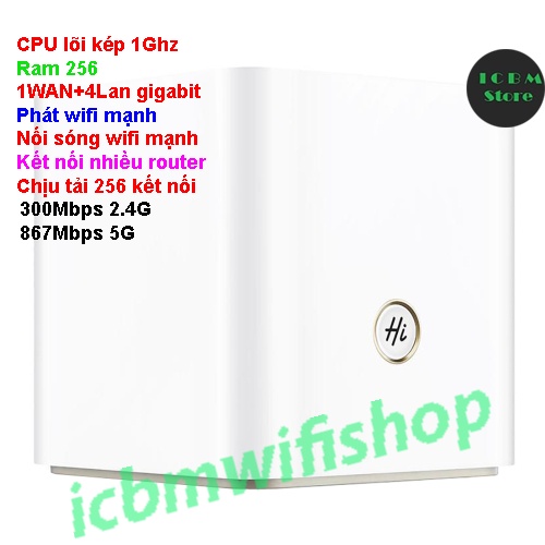 Bộ phát sóng Wifi router Huawei Honor pro tốc độ cao AC1200, Lan gigabit, tính năng Mesh nhiều router