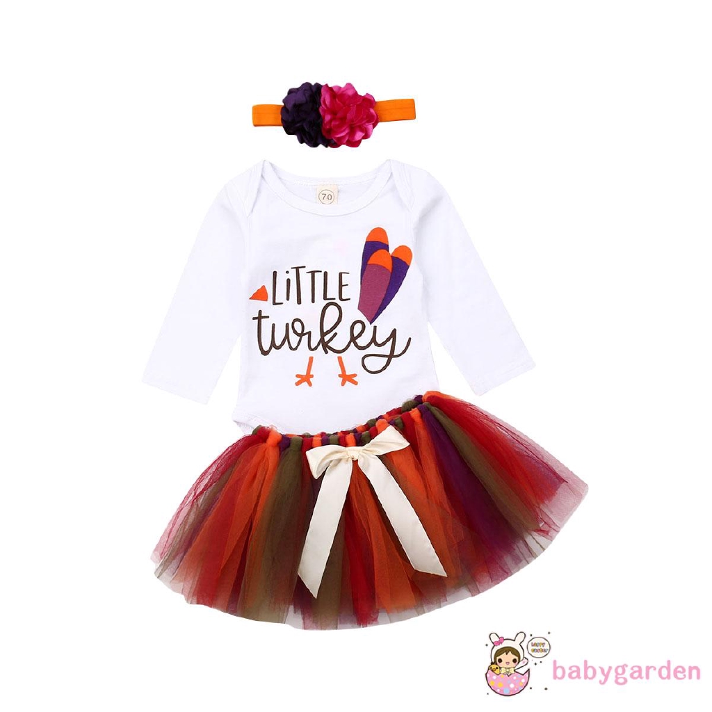 Set áo liền quần + chân váy vải tuyn + băng đô dễ thương cho bé gái