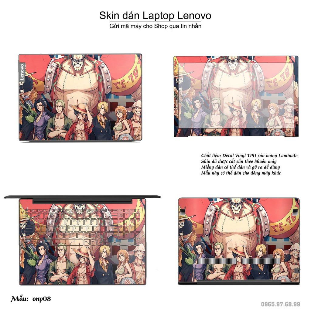 Skin dán Laptop Lenovo in hình One Piece _nhiều mẫu 6 (inbox mã máy cho Shop)