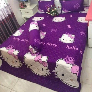 Bộ ga gối poly Hello kitty cầu vồng (KHÔNG CÓ VỎ GỐI NẰM)