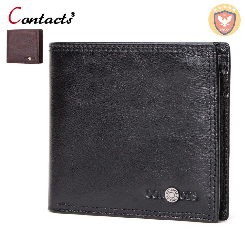 2019 Contact's Men Wallet KITM1285 - Bảo Hành 2 Năm - Bóp Ví Đứng Ngang Bỏ Túi Da Bò - Nam Nữ - Made in HongKong