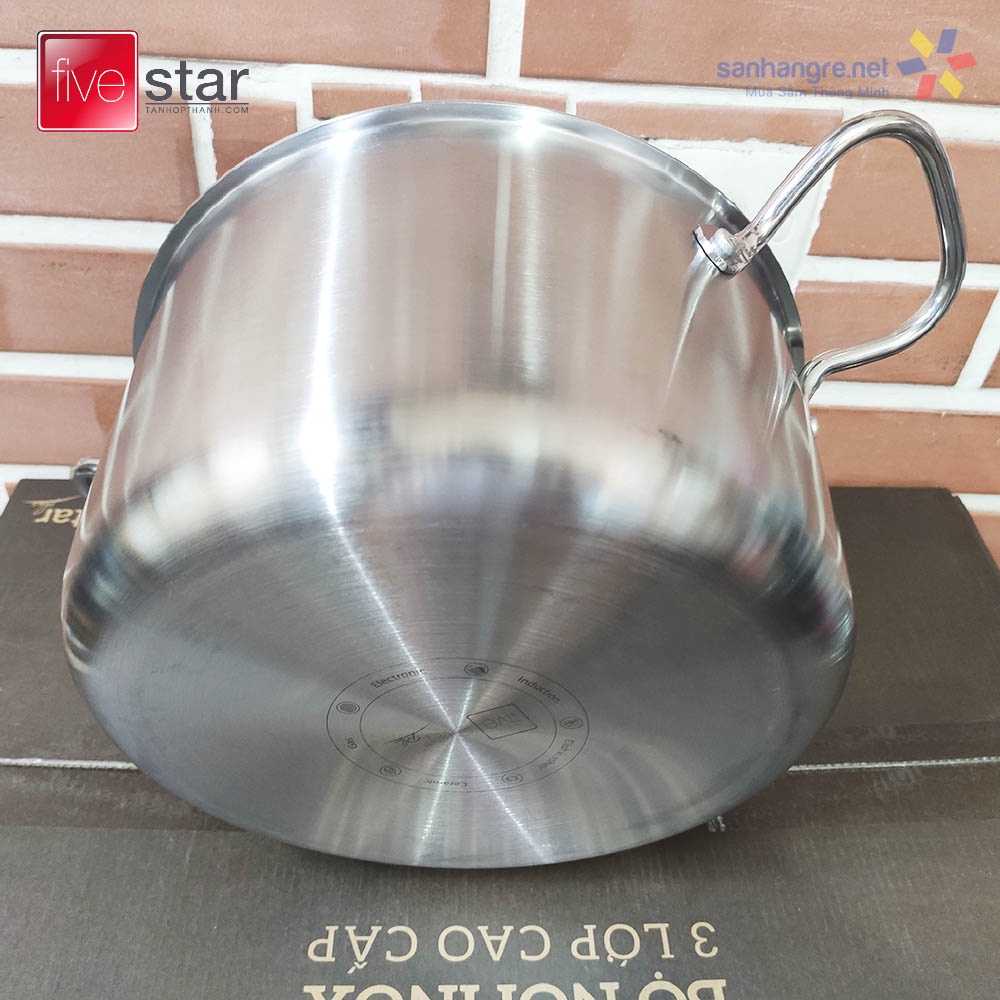 Bộ nồi xửng và chảo chống dính Inox 304 Fivestar Plus FPB5006 thân đúc đáy liền 5 món