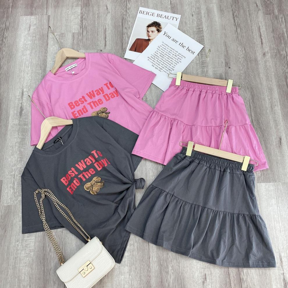 Set đồ nữ cá tính, set váy ngắn áo thun đi chơi sang chảnh mùa hè đẹp 8A00111 TKBHH | BigBuy360 - bigbuy360.vn