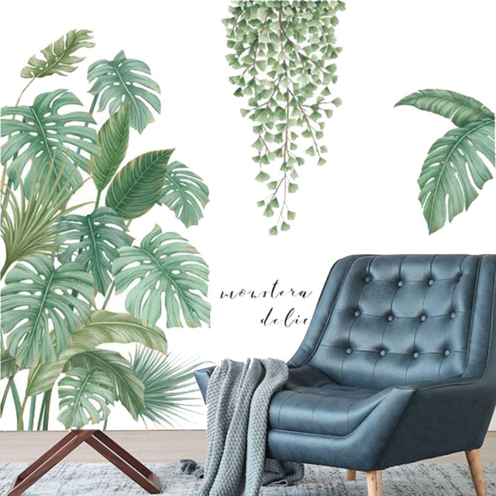 Giấy Dán Tường Họa Tiết Nhiệt Đới Trang Trí Phòng Ngủ / Phông Nền TV