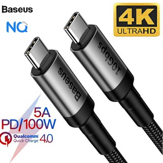 Cáp sạc siêu nhanh 2 đầu  baseus 100w 60w - dây sạc nhanh type c to type c - qc 3.0 macbook ipad samsung - NQstore