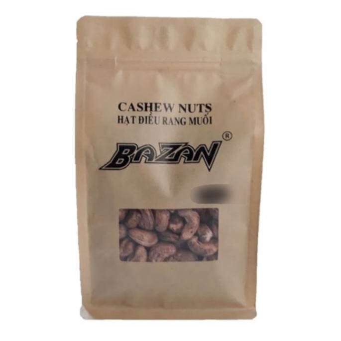 HẠT ĐIỀU RANG MUỐI BAZAN TÚI ZIP 200G/ HẠT ĐIỀU NGUYÊN VỎ/ HẠT ĐIỀU VỎ LỤA