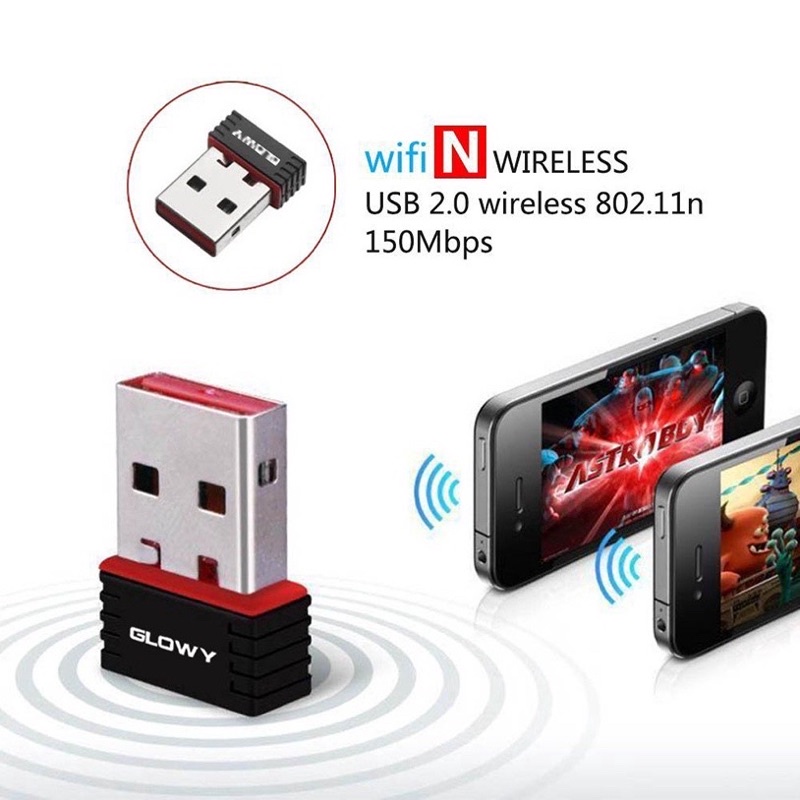 [Chính Hãng]Bộ thu sóng wifi Gloway USB 801 GW511, nhỏ gọn, giúp bắt được tín hiệu xa và ổn định hơn loại thường.