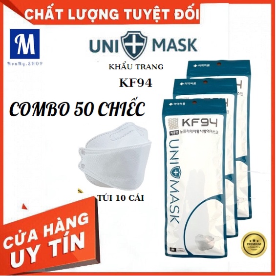 Khẩu trang KF94 UNI MASK 4 lớp kháng khuẩn theo công nghệ 4D HÀN QUỐC hàng chính hãng công ty