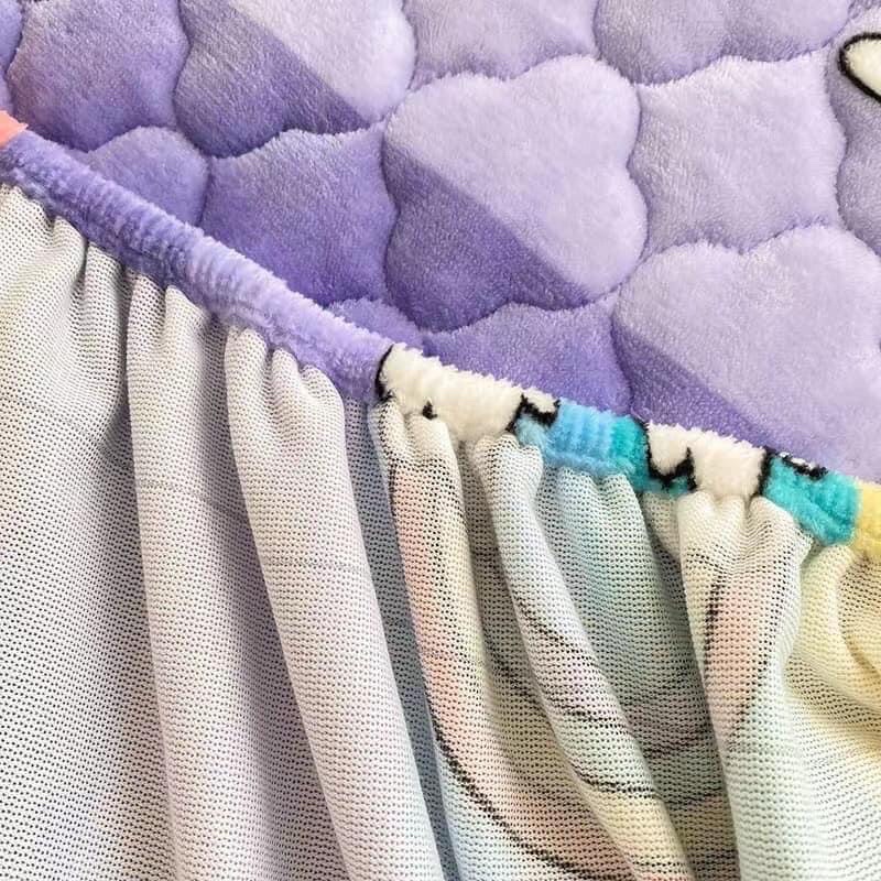 Bộ ga gối nỉ nhung trần bông cao cấp hoạ tiết nhập khẩu đủ size