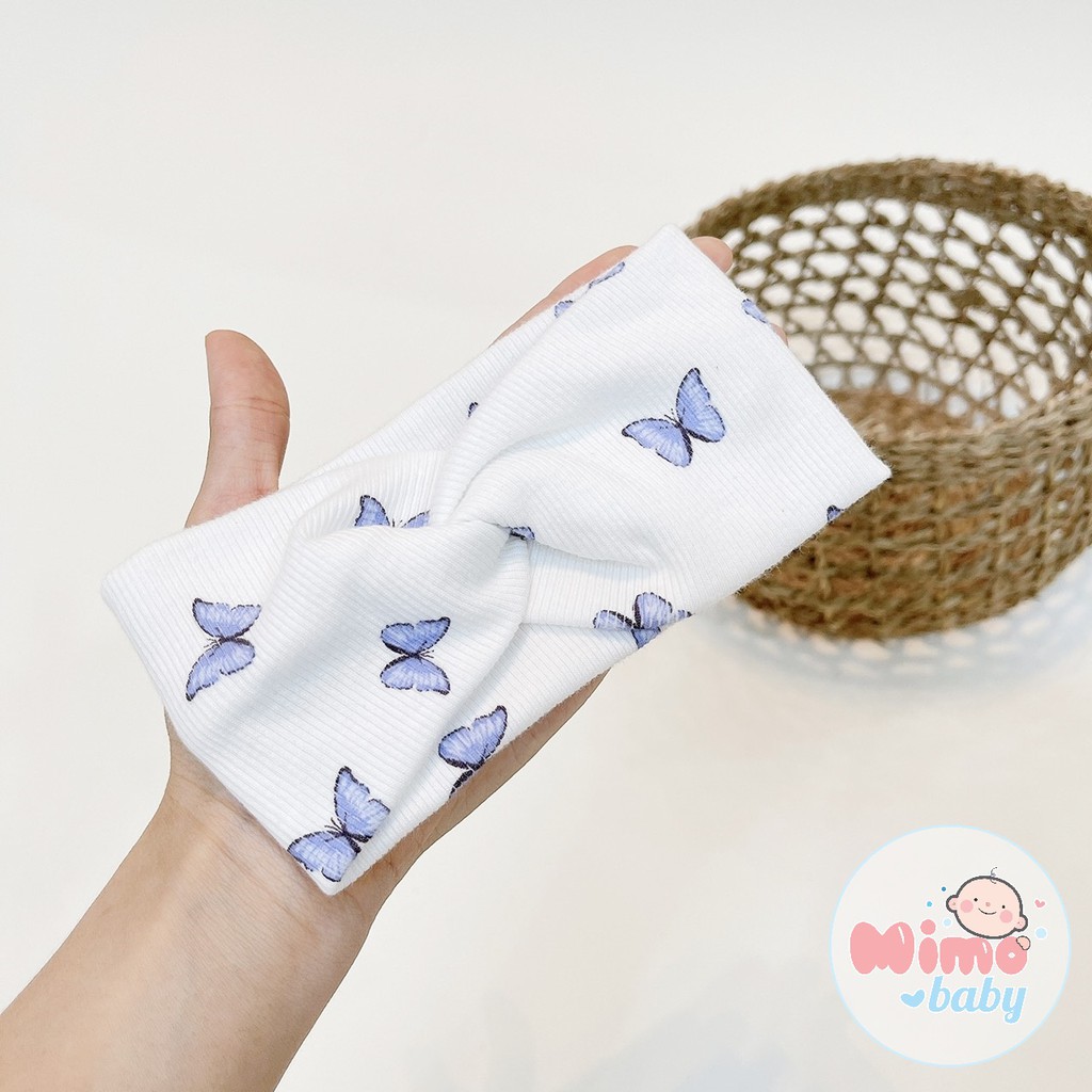 Băng đô bản to xoắn chéo cho bé - vải thoáng khí mềm mại Mimo Baby BD03