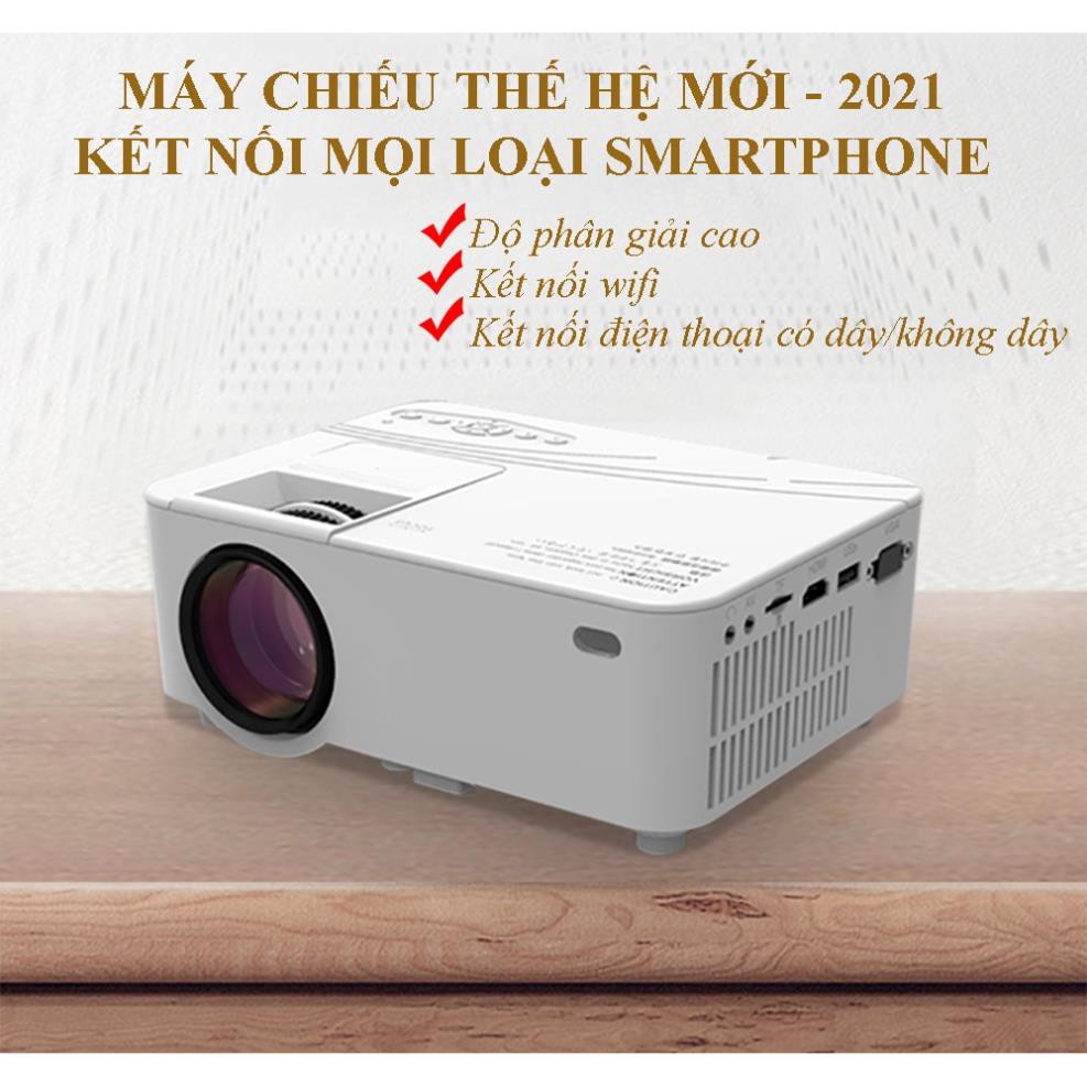 Máy chiếu mini full hd 1080p, máy chiếu mini giá rẻ Kết nối wifi, bluetooth, dễ dàng kết nối điện thoại, máy tính