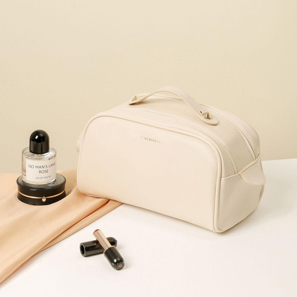 OCEANMAP Túi Đựng Mỹ Phẩm Khóa Kéo Đôi Hình Vuông Cỡ Lớn Phong Cách Vintage Thời Trang Cho Nữ