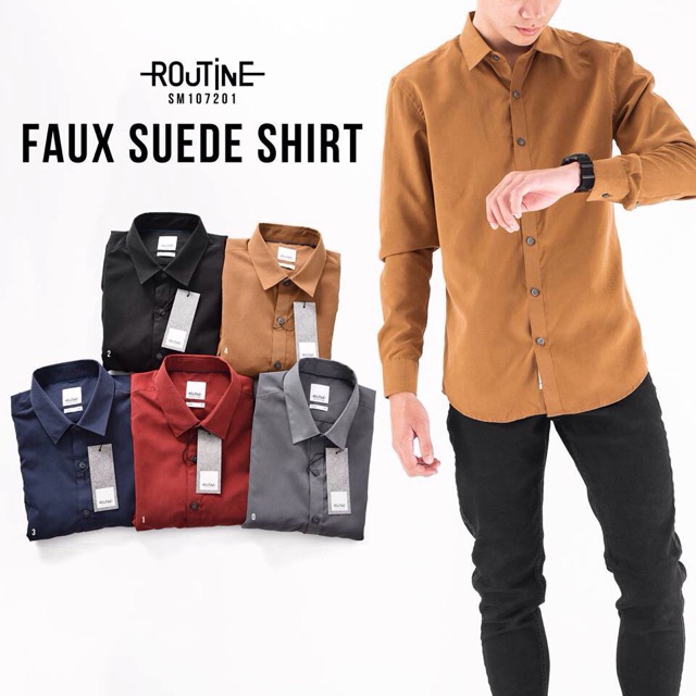 MỚI NHẤT-ÁO SƠ MI NAM GIẢ DA-ROUTINE