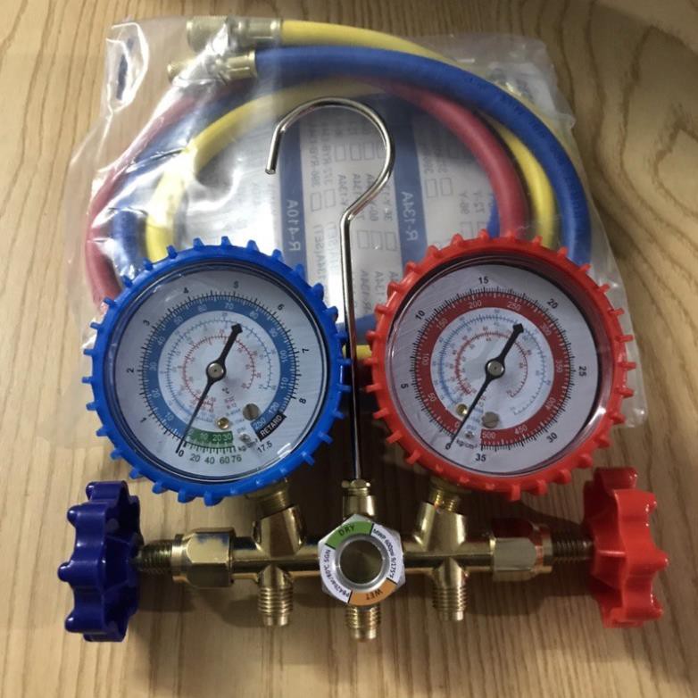 Đồng hồ đo gas đôi kèm dây nạp gas điều hòa chuyên dụng