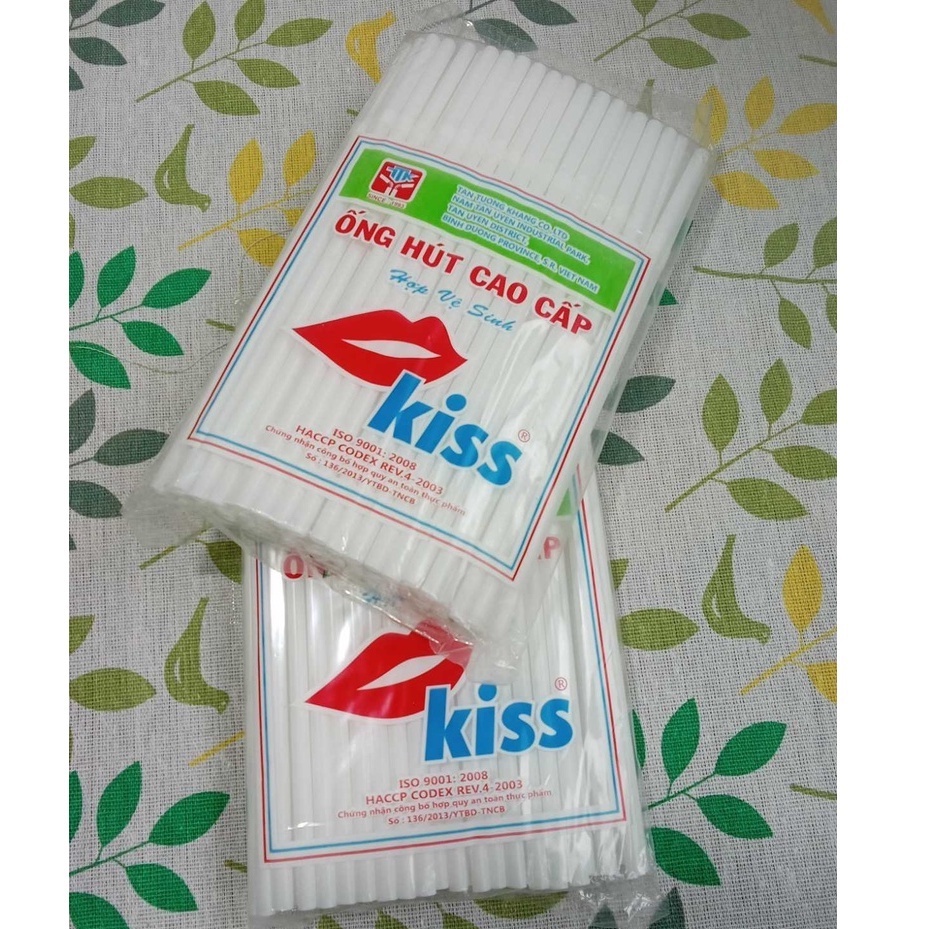 Ống hút nhựa Kiss trắng cao cấp