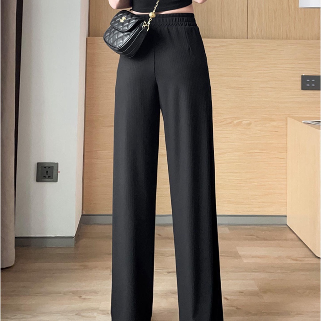 SUXI Quần Dài Ống Rộng Lưng Cao Tôn Dáng Thiết Kế Mới Thời Trang Mùa Hè Cho Nữ