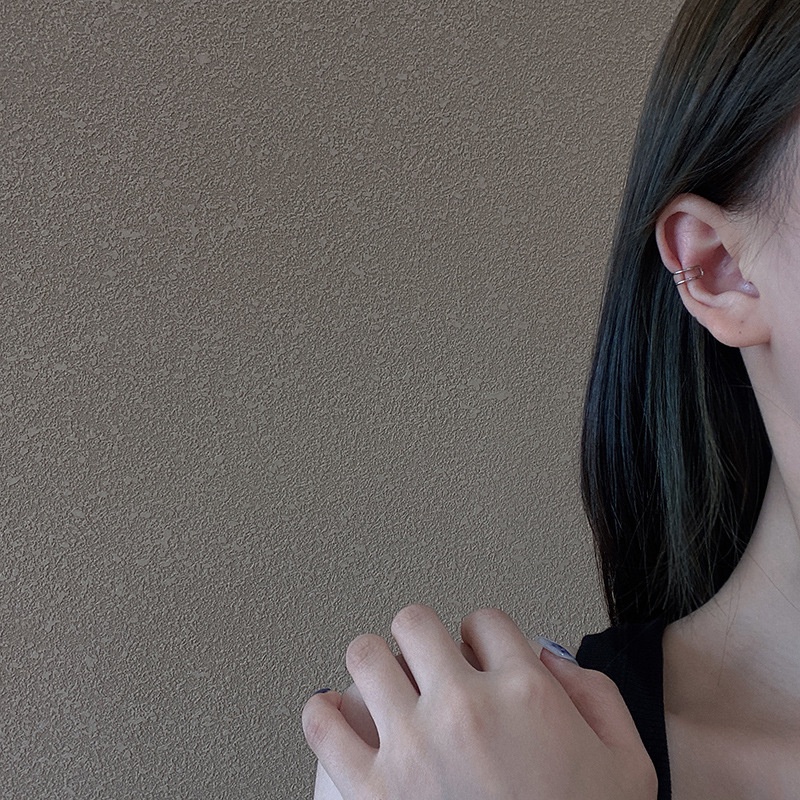 Bông tai kẹp hình chữ C nhỏ gọn nhẹ không cần xỏ lỗ cá tính đơn giản cá tính phong cách Hàn Quốc cho nữ