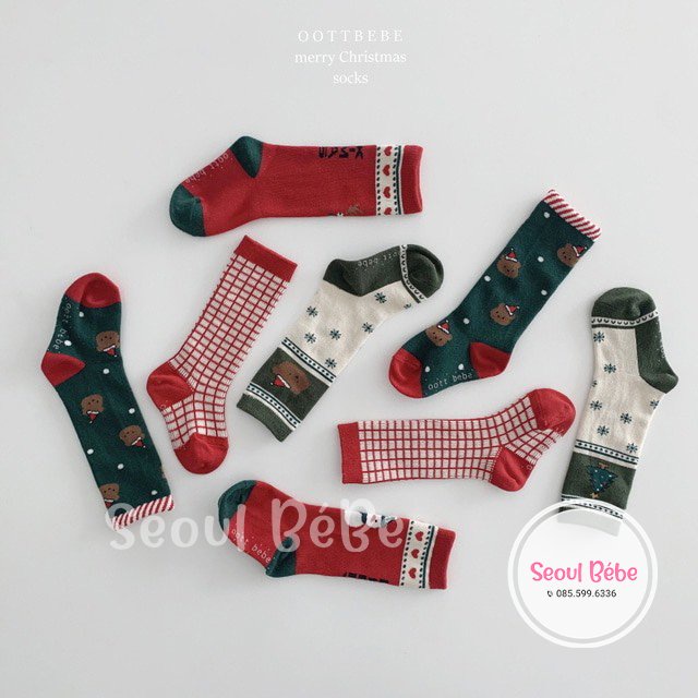 Tất noel Oottbebe Socks cho bé 0-9 tuổi made in Korea