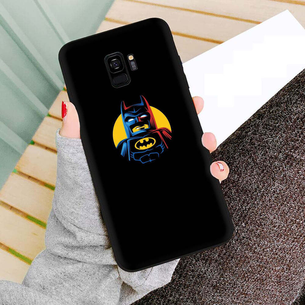 Ốp Điện Thoại Tpu Dẻo Màu Đen In Hình Batman Thời Trang Chống Rơi Cho Samsung S7 S8 S9 S7 Edge S8 Plus