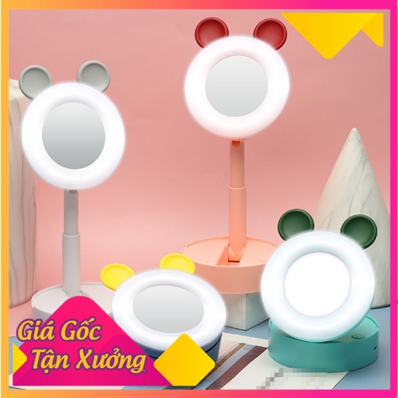 [RẺ BẤT NGỜ] Gương trang điểm đèn led gấp gọn dễ thương