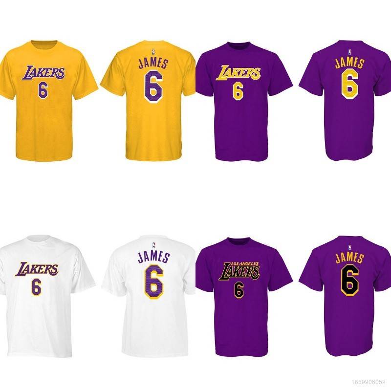 Áo Thun Thể Thao Tay Ngắn Cổ Tròn In Hình Lakers Số 6 James Thời Trang Cho Nam Và Nữ
