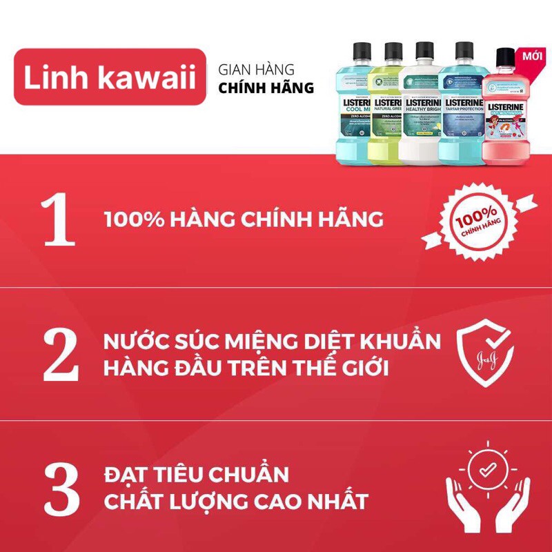 Nước súc miệng giúp nướu chắc khỏe Listerine Gum Care 750ml/chai, Vị gừng thảo mộc