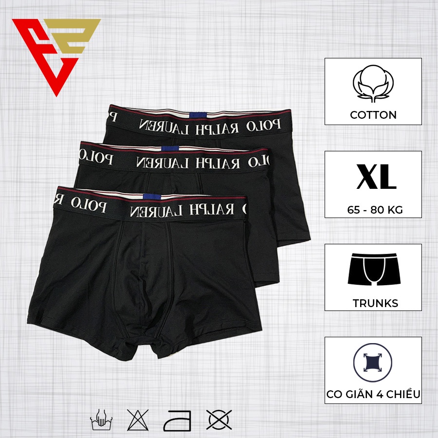 Hộp Boxer Nam 3 Chiếc Màu Đen Chất Thun Lạnh, Đường May Kĩ Càng, Hàng Đẹp VNXK Cao Cấp