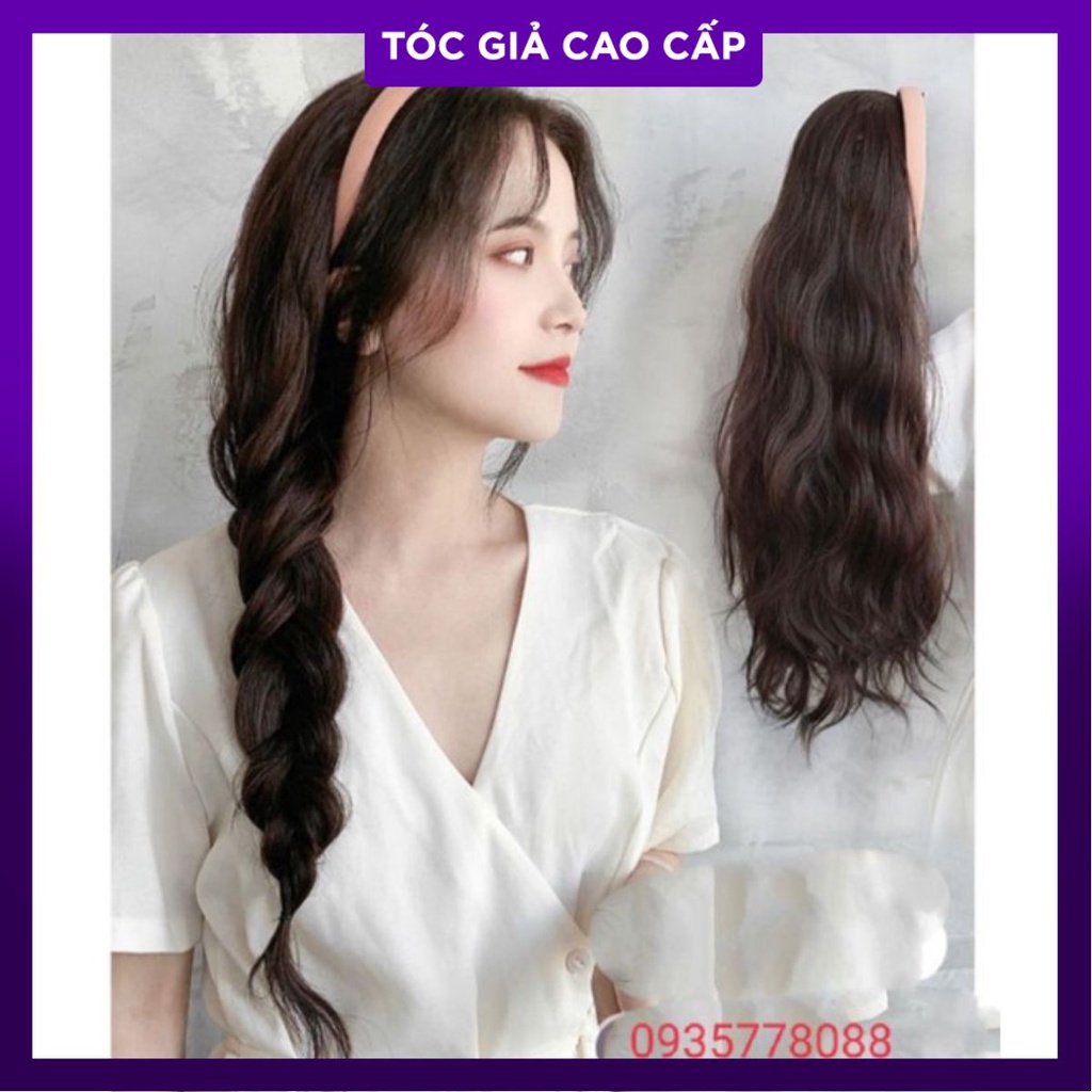 tóc giả đính cài hồng