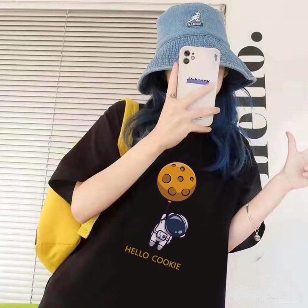 Áo thun tay lỡ nam nữ, áo phông unisex form rộng chất cotton mát mịn thấm hút mồ hôi in hình ngộ ngỉnh