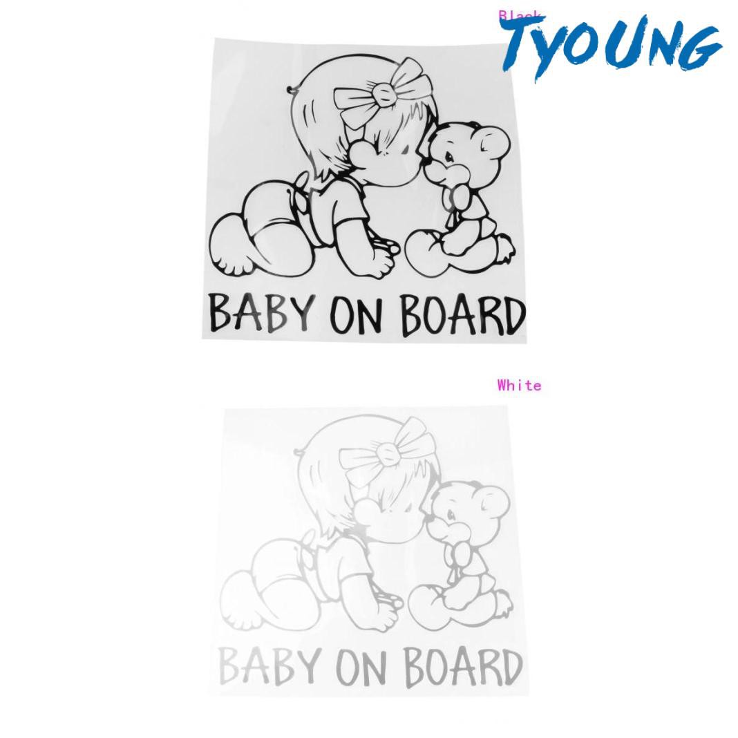 Decal Dán Xe Hơi Chữ Baby On Board And Teddy