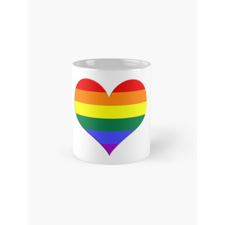 Cốc sứ in hình - gay heart gay love rainbow lesbian pride-ms 475