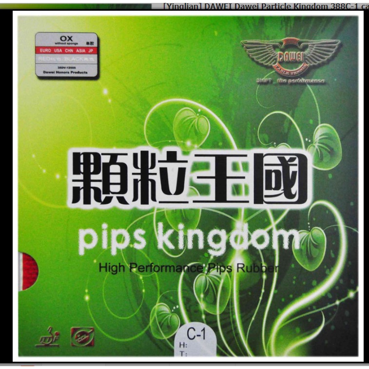 Mặt vợt bóng bàn mặt gai trung  388c-1 bản pips kingdom